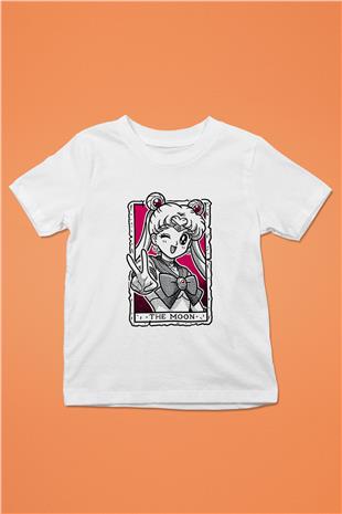 Sailor Moon Baskılı Beyaz Unisex Beyaz Çocuk Tişört - Tshirt