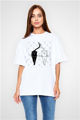Sailor Moon Baskılı Beyaz Unisex Oversize Tişört - Tshirt