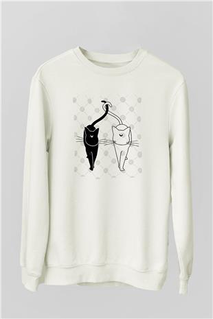 Sailor Moon Baskılı Beyaz Unisex Sweatshirt