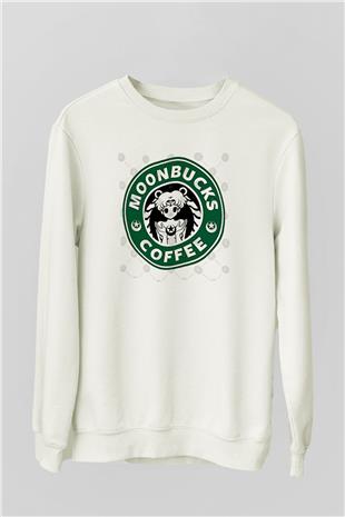 Sailor Moon Baskılı Beyaz Unisex Sweatshirt