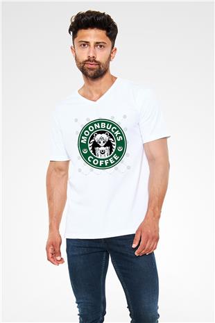 Sailor Moon Baskılı Beyaz Unisex V Yaka Tişört - Tshirt