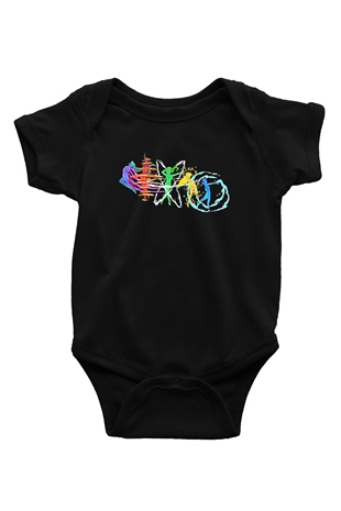 Sailor Moon Baskılı Unisex Siyah Bebek Body - Zıbın