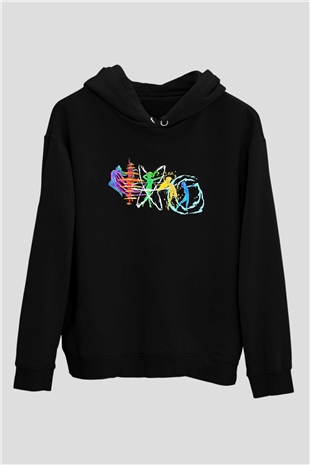 Sailor Moon Baskılı Unisex Siyah Hoodie