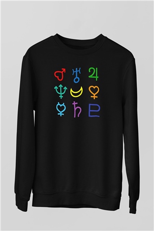 Sailor Moon Baskılı Unisex Siyah Sweatshirt