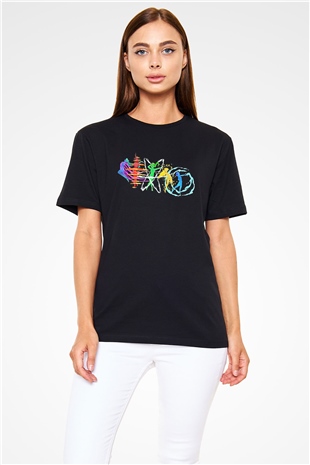 Sailor Moon Baskılı Unisex Siyah Tişört - Tshirt