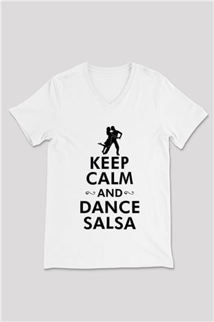 Salsa Beyaz Unisex V Yaka Tişört