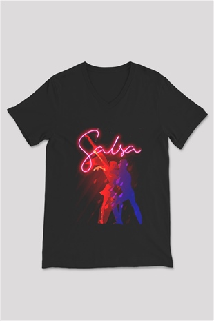 Salsa Siyah Unisex V Yaka Tişört