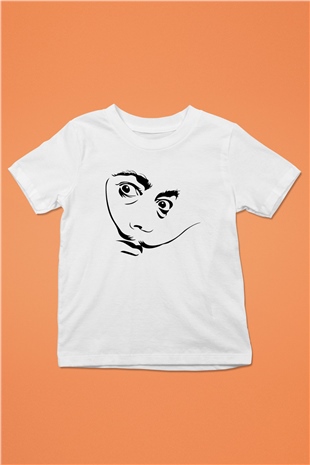 Salvador Dali Baskılı Beyaz Unisex Çocuk Tişört