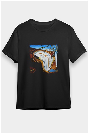 Salvador Dali Baskılı Unisex Siyah Tişört
