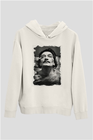 Salvador Dali Beyaz Unisex Kapşonlu Sweatshirt