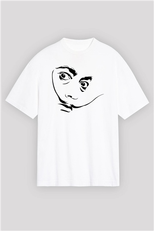 Salvador Dali Beyaz Unisex Oversize Tişört T-Shirt