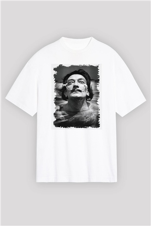 Salvador Dali Beyaz Unisex Oversize Tişört T-Shirt