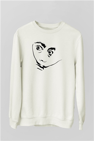 Salvador Dali Beyaz Unisex Sweatshirt