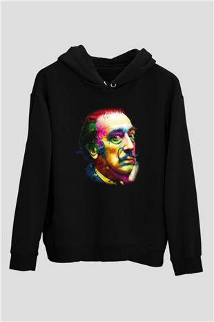 Salvador Dali Siyah Unisex Hoodie