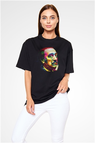 Salvador Dali Siyah Unisex Oversize Tişört T-Shirt