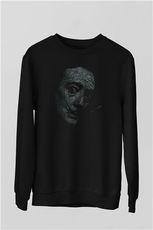 Salvador Dali Siyah Unisex Sweatshirt