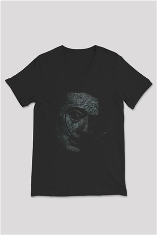 Salvador Dali Siyah Unisex V Yaka Tişört T-Shirt