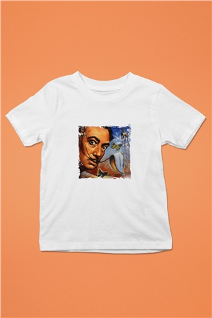 Salvador Dali Unisex Baskılı Beyaz Çocuk Tişört
