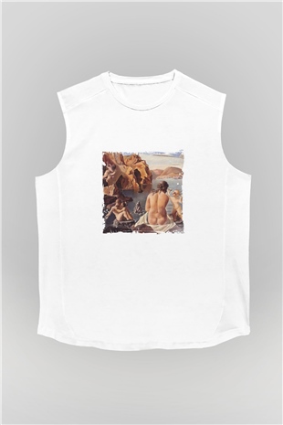 Salvador Dali Unisex Baskılı Beyaz Kolsuz Tişört