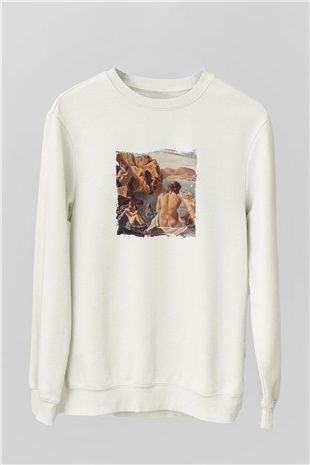 Salvador Dali Unisex Baskılı Beyaz Sweatshirt
