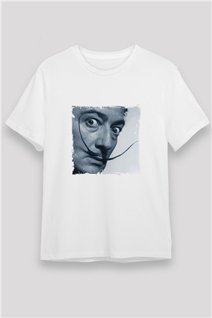 Salvador Dali Unisex Baskılı Beyaz Tişört