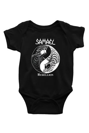 Samael Baskılı Unisex Siyah Bebek Body - Zıbın