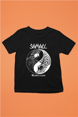 Samael Baskılı Unisex Siyah Çocuk Tişört - Tshirt