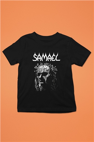 Samael Baskılı Unisex Siyah Çocuk Tişört - Tshirt