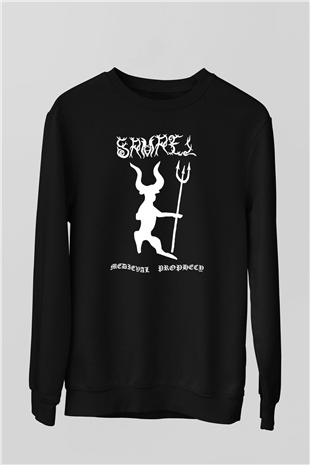 Samael Baskılı Unisex Siyah Sweatshirt