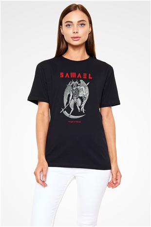 Samael Baskılı Unisex Siyah Tişört - Tshirt