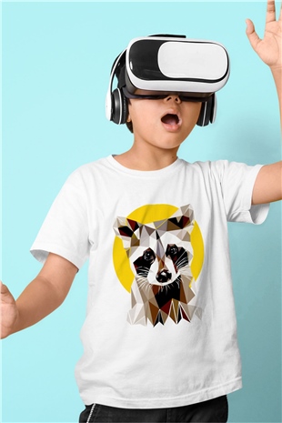 Samur Baskılı Unisex Beyaz  Çocuk Tişört