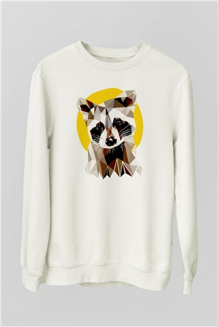 Samur Baskılı Unisex Beyaz  Sweatshirt