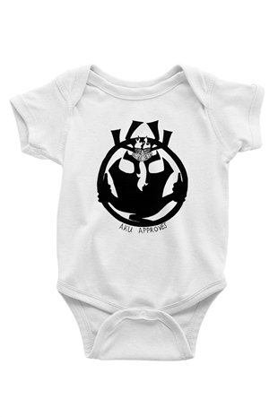 Samurai Jack Baskılı Beyaz Unisex Bebek Body - Zıbın