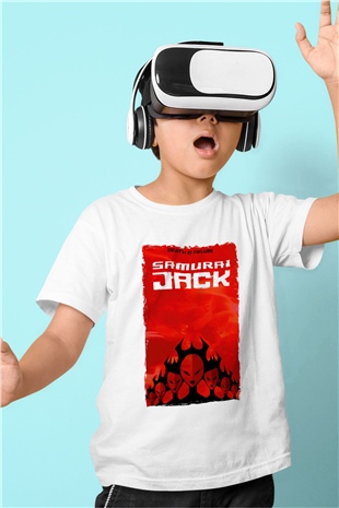 Samurai Jack Beyaz Unisex Çocuk Tişört