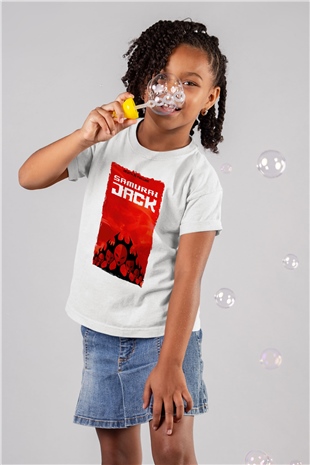 Samurai Jack Beyaz Unisex Çocuk Tişört