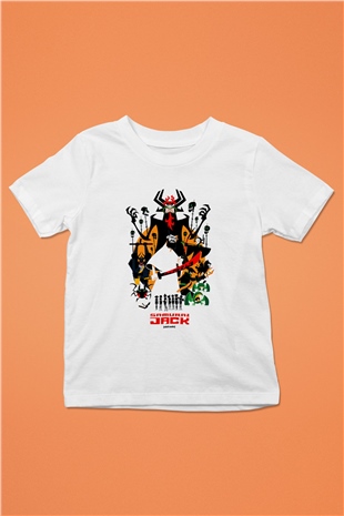 Samurai Jack Beyaz Unisex Çocuk Tişört