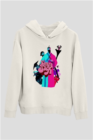 Samurai Jack Beyaz Unisex Hoodie