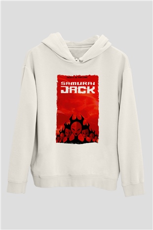 Samurai Jack Beyaz Unisex Hoodie
