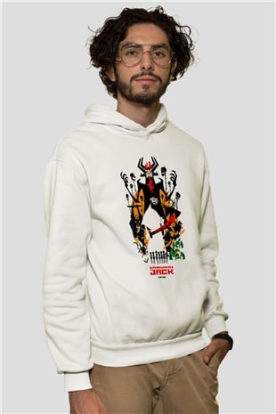 Samurai Jack Beyaz Unisex Hoodie