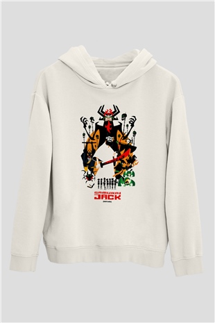 Samurai Jack Beyaz Unisex Hoodie