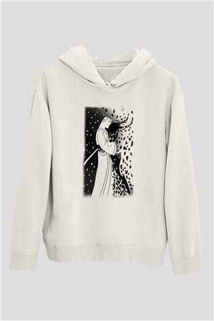 Samurai Jack Beyaz Unisex Kapşonlu Sweatshirt