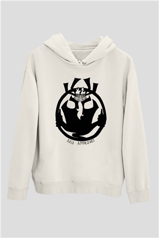 Samurai Jack Beyaz Unisex Kapşonlu Sweatshirt