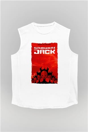 Samurai Jack Beyaz Unisex Kolsuz Tişört