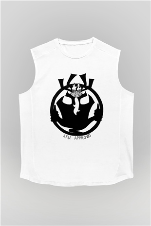 Samurai Jack Beyaz Unisex Kolsuz Tişört