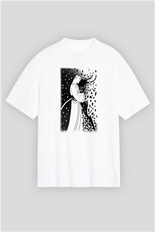 Samurai Jack Beyaz Unisex Oversize Tişört T-Shirt
