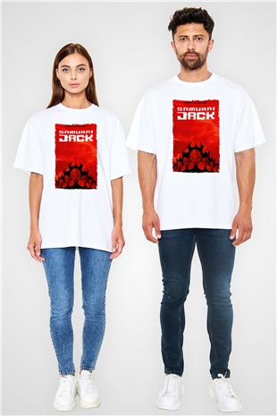 Samurai Jack Beyaz Oversize Tişört Oversize T-shirt