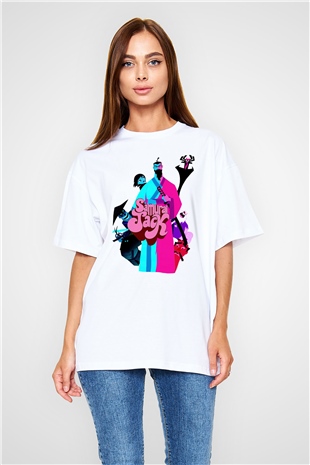 Samurai Jack Beyaz Oversize Tişört Oversize T-shirt