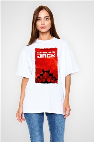 Samurai Jack Beyaz Oversize Tişört Oversize T-shirt