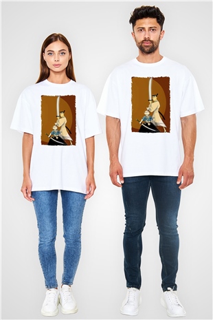 Samurai Jack Beyaz Oversize Tişört Oversize T-shirt