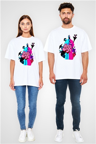 Samurai Jack Beyaz Oversize Tişört Oversize T-shirt
